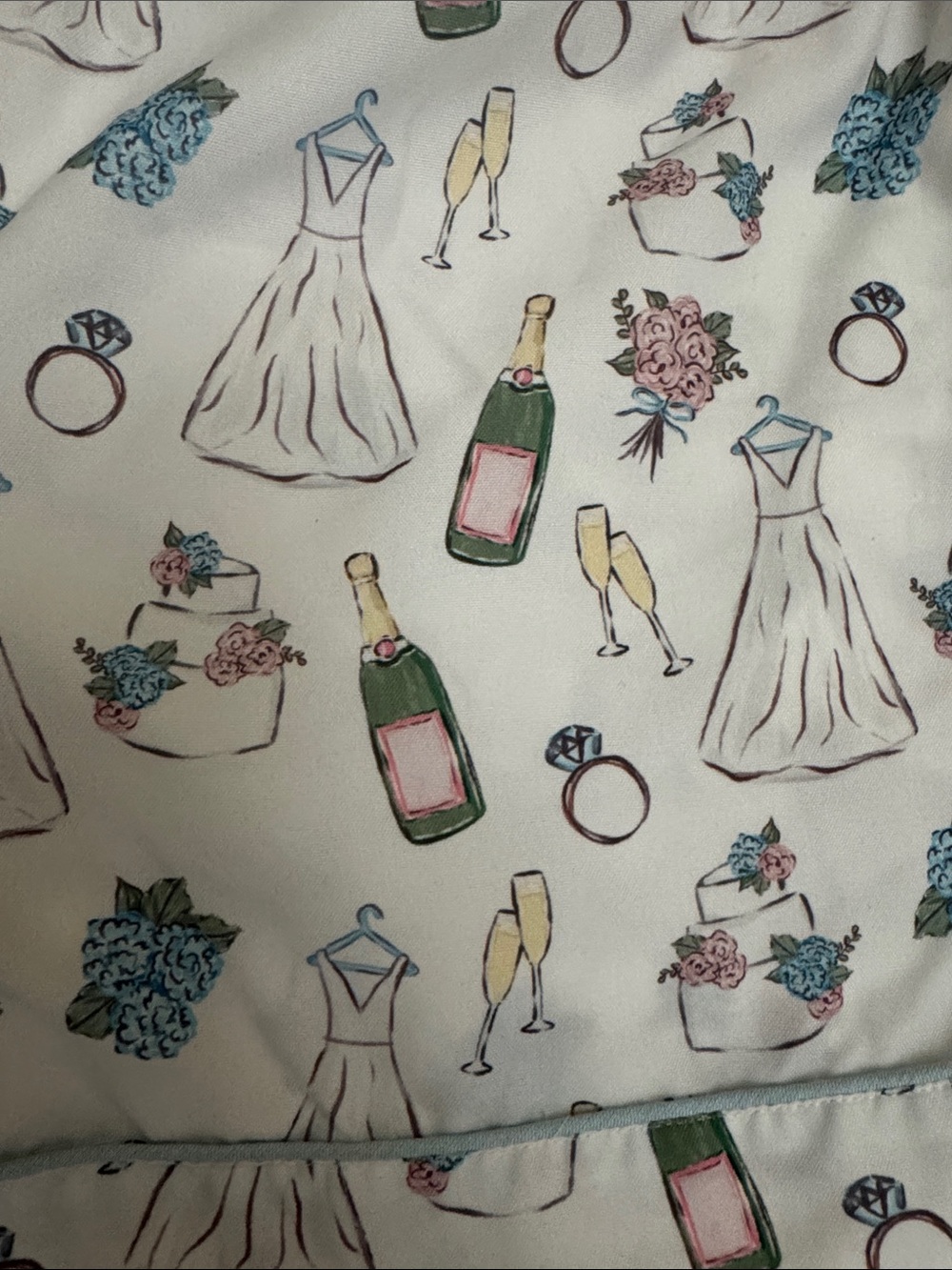 Mud Pie White Bride Floral Pajama Sleepwear Shorts Size M - Picture 8 of 14